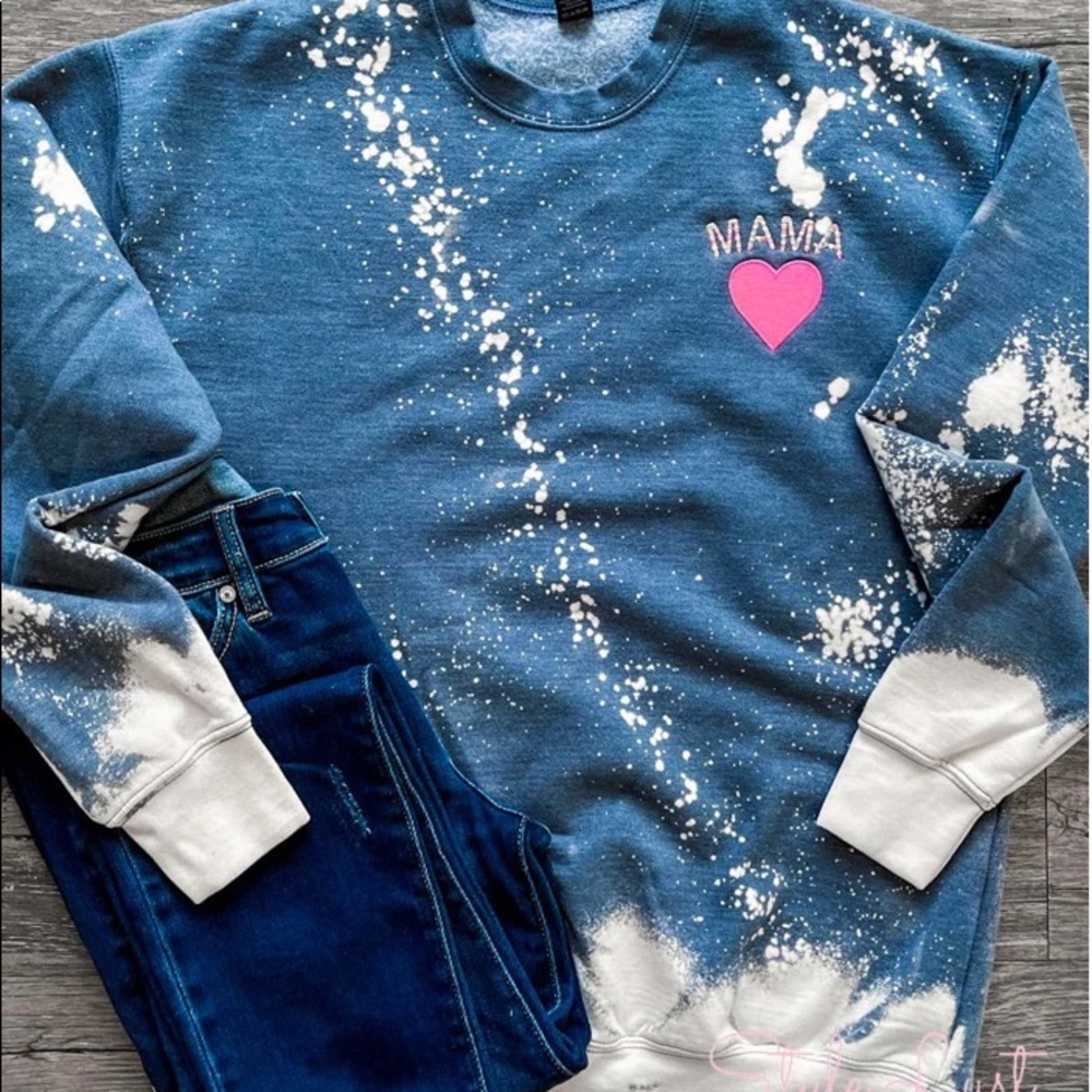 MAMA embroidered bleached sweatshirt